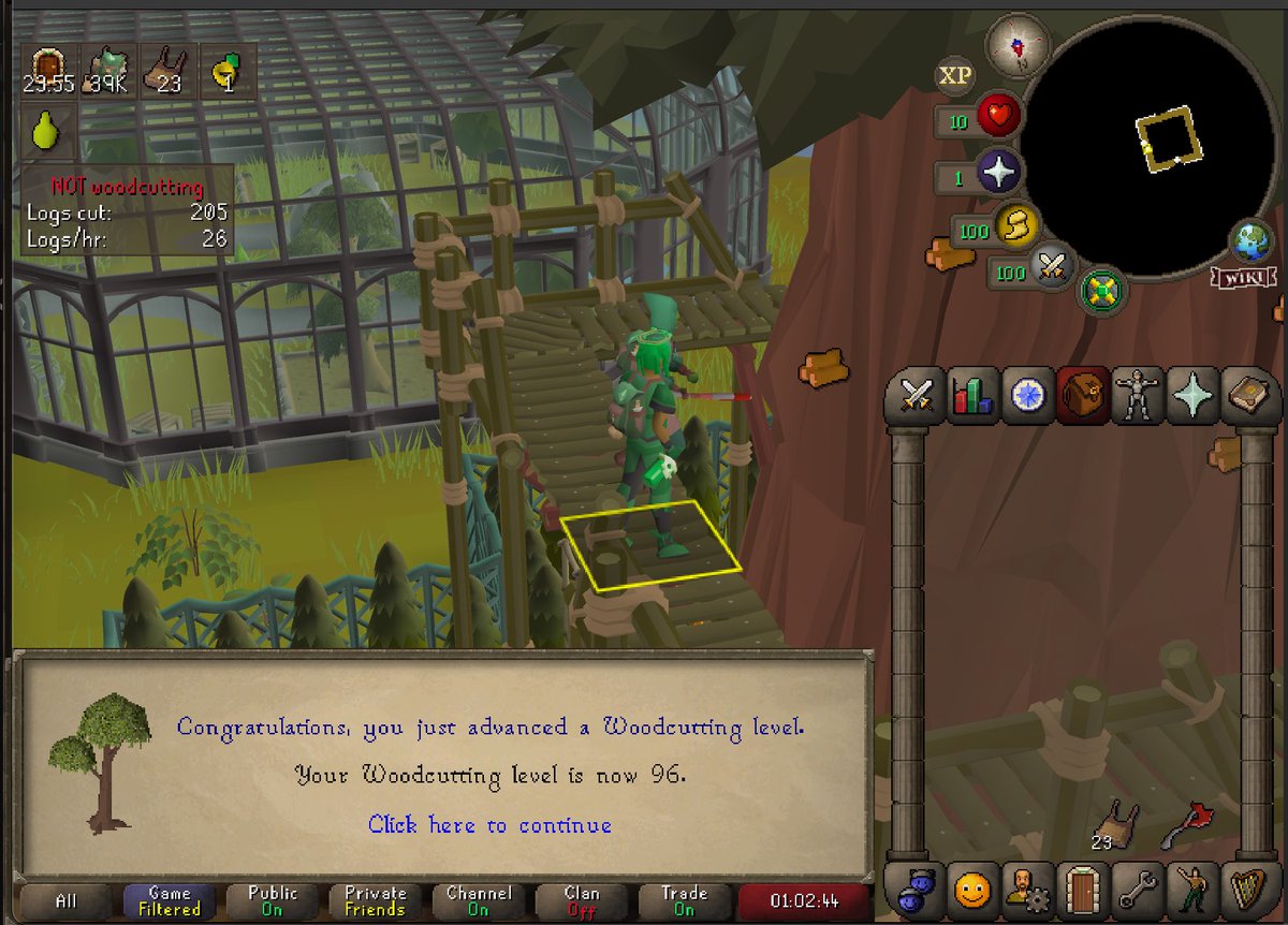 OSRSA718's tweet image. 96 WOODCUTTING HEHEEEE (+ almost 40 base combat on my new acc) also congrats @carlosalcaraz on winning the #USOpenFinal #osrs