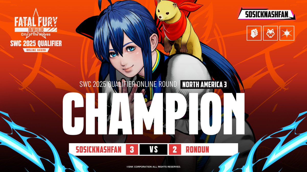 snk_esports_hub's tweet image. SoSickNASHFAN is your Champion and secures qualification for #SWC2025 at @DreamHack  Atlanta! 🔥

Huge respect as well to the incredible plays from the entire Top 8:

🥇@SoSickNashfan
🥈RonDun
🥉CoreValues
🏅@Le_Cyborg1
🏅@Lanimal_
🏅@ReynaldJT
🏅@KingsofCO
🏅@MaigoxKagami…