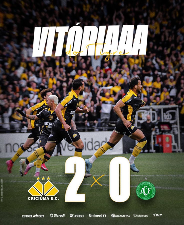 Lucas Matheus (@srlucasmatheus) on Twitter photo VITÓRIA NO CLÁSSICO +3✅!!!
Quebramos uma invencibilidade de 11 jogos do adversário e um tabu DESDE 2022 não ganhar o CLÁSSICO em casa.
<a href="/CriciumaEC/">Criciúma E.C. 🐯</a>
#VamosTigre VITÓRIA NO CLÁSSICO +3✅!!!
Quebramos uma invencibilidade de 11 jogos do adversário e um tabu DESDE 2022 não ganhar o CLÁSSICO em casa.
<a href="/CriciumaEC/">Criciúma E.C. 🐯</a>
#VamosTigre