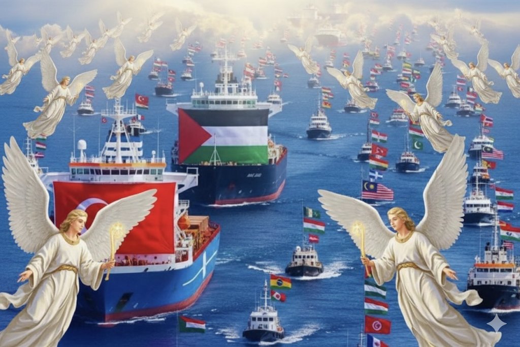 #GlobalSumudFlotilla #GazaGenocide #IsraelTerroristState #Gaza 
Melekler Korusun Sizi