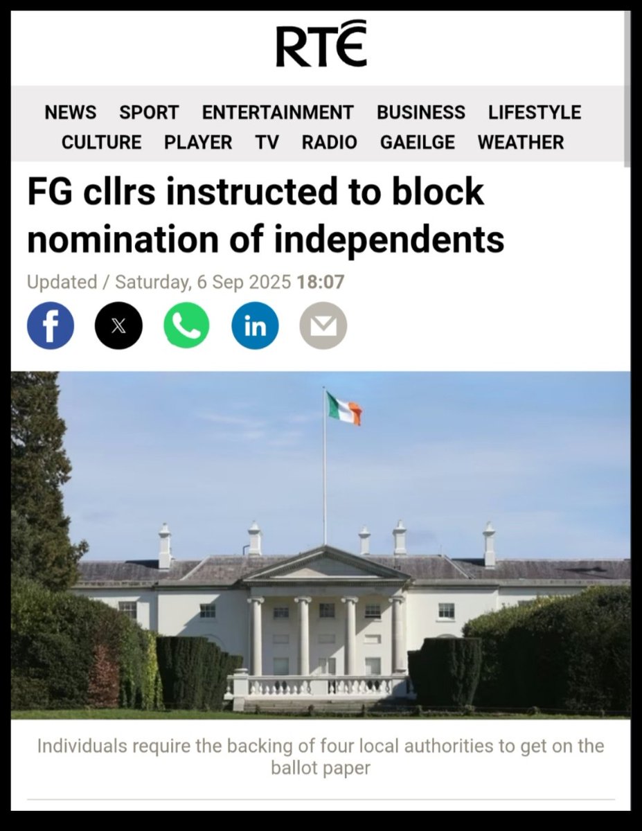 RIGGED selection process for presidential elections in Ireland identified 27 years but still NO action. 

The 1998 Third Progress Report of the All-Party Oireachtas Committee on the Constitution recommended that 
Article 12.4.2° procedures for nominating presidential candidate by