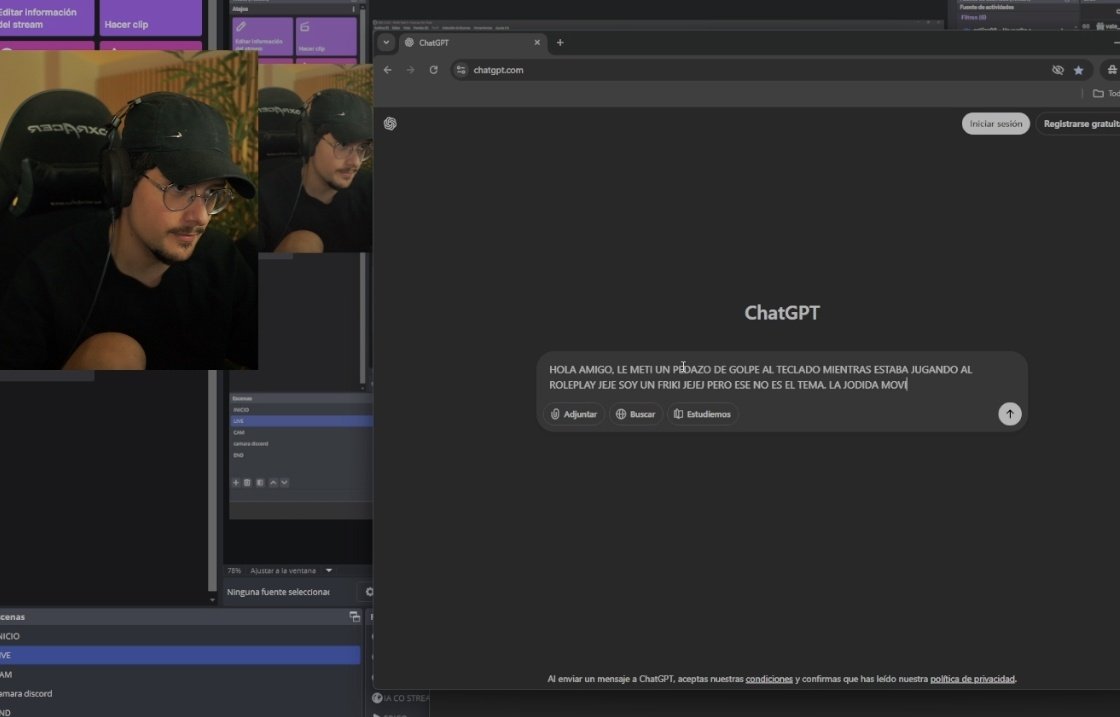 "Le metí un golpe al teclado mientras estaba jugando al roleplay jeje"