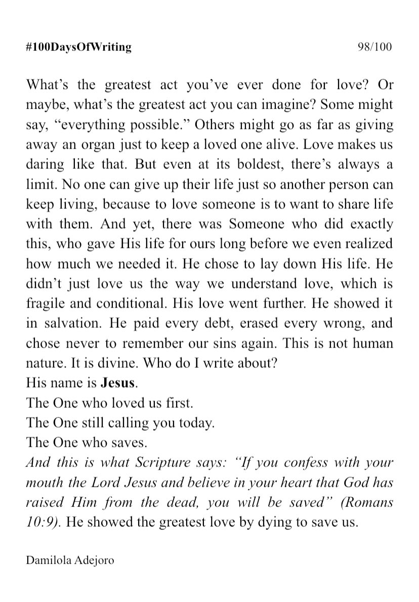 dami_adejoro's tweet photo. 98/100
#100DaysOfWriting https://t.co/G4sVTzRyl9