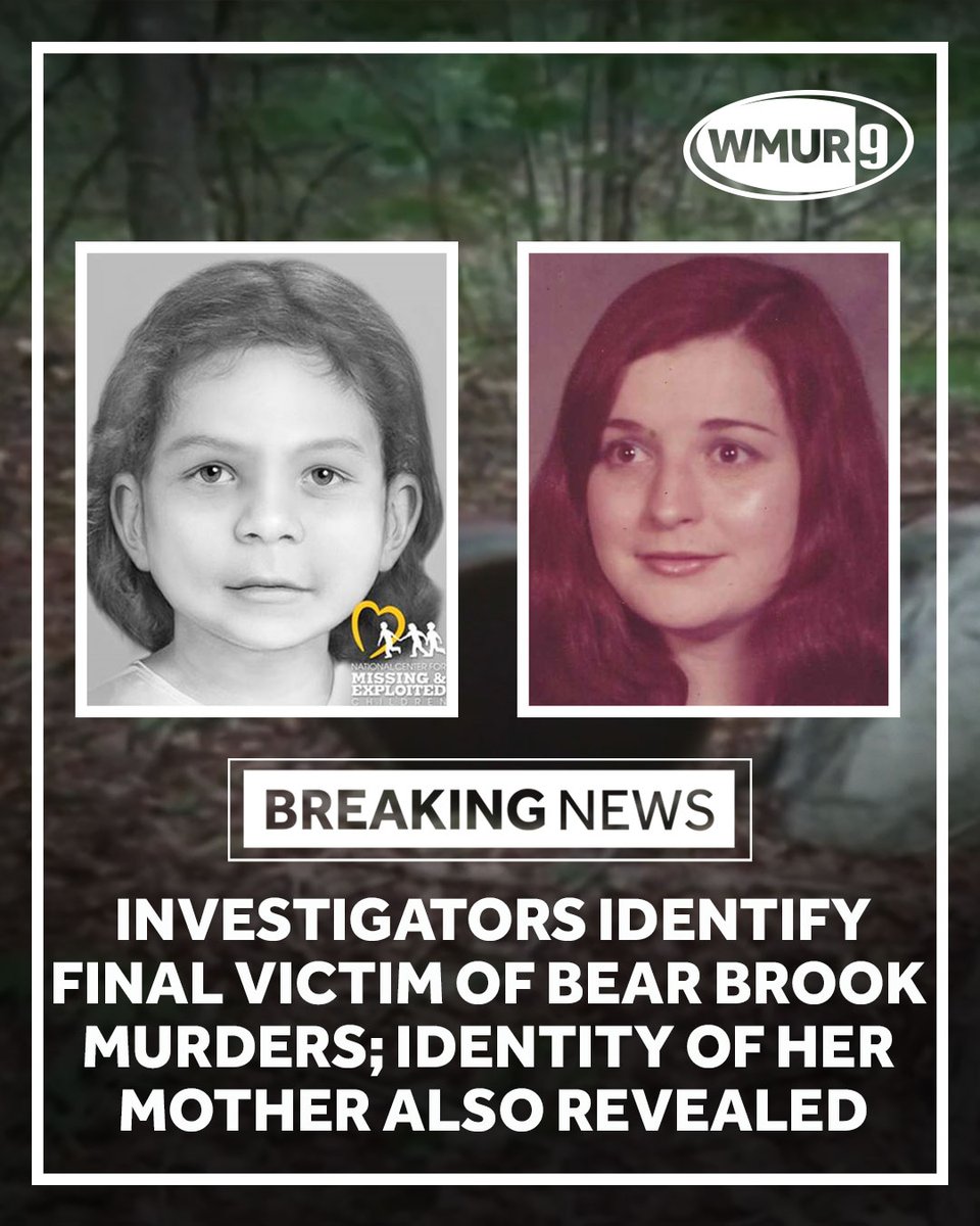 UPDATE ON BEAR BROOK MURDERS: It's a breakthrough in a case that has been investigated for nearly 40 years. Now, we know the identity of "the middle child" -- wmur.com/article/final-…