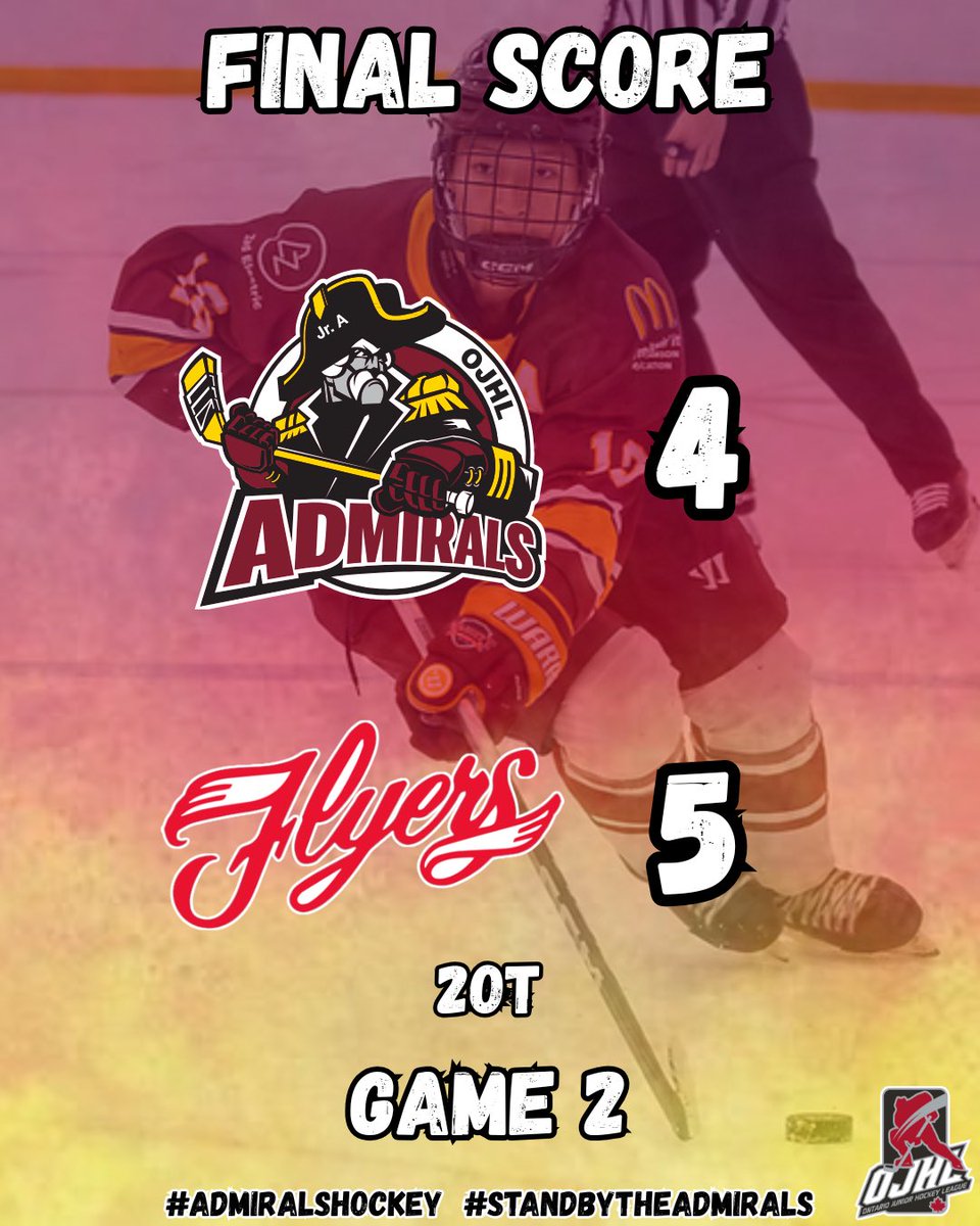 We fought back all afternoon to earn a valuable point against a top team in the league. We keep on pushing! 💪🏻🚢
• 
•
#AdmiralsHockey #StandByTheAdmirals #TrustTheProcess #OJHL #JuniorA #WeAreBack #RegularSeason #fyp