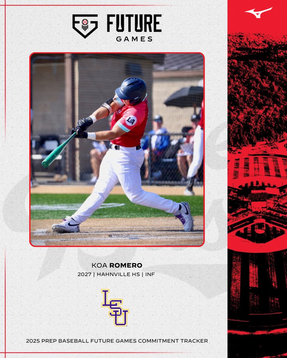 Congratulations to 2027 Koa Romero (Hahnville HS) on his commitment to Louisiana State University.

Romero is the 3️⃣rd commit from our 2025 Future Games team. #BeSeen #PBFG25

<a href="/AlexArmandPBR/">Alex Armand</a> | <a href="/Tyler__Leary/">Tyler Leary</a> | <a href="/davisj_9/">Davis Johnson</a> 

👤 loom.ly/rDhBnyw