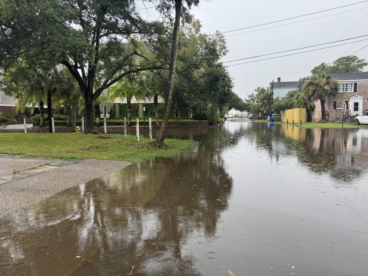 EDeeseSC1's tweet image. Another day of flash flooding in Downtown Charleston. The usual spots saw flooding like Calhoun St, Ogier St, Ashley Ave, &amp;amp; Wentworth St. #scwx #chswx #flooding @NWSCharlestonSC @SheaGibsonWx @BILLWALSHTV @liamswx @RobStormTeam2 @LCWxDave @foxweather @WeatherNation @accuweather