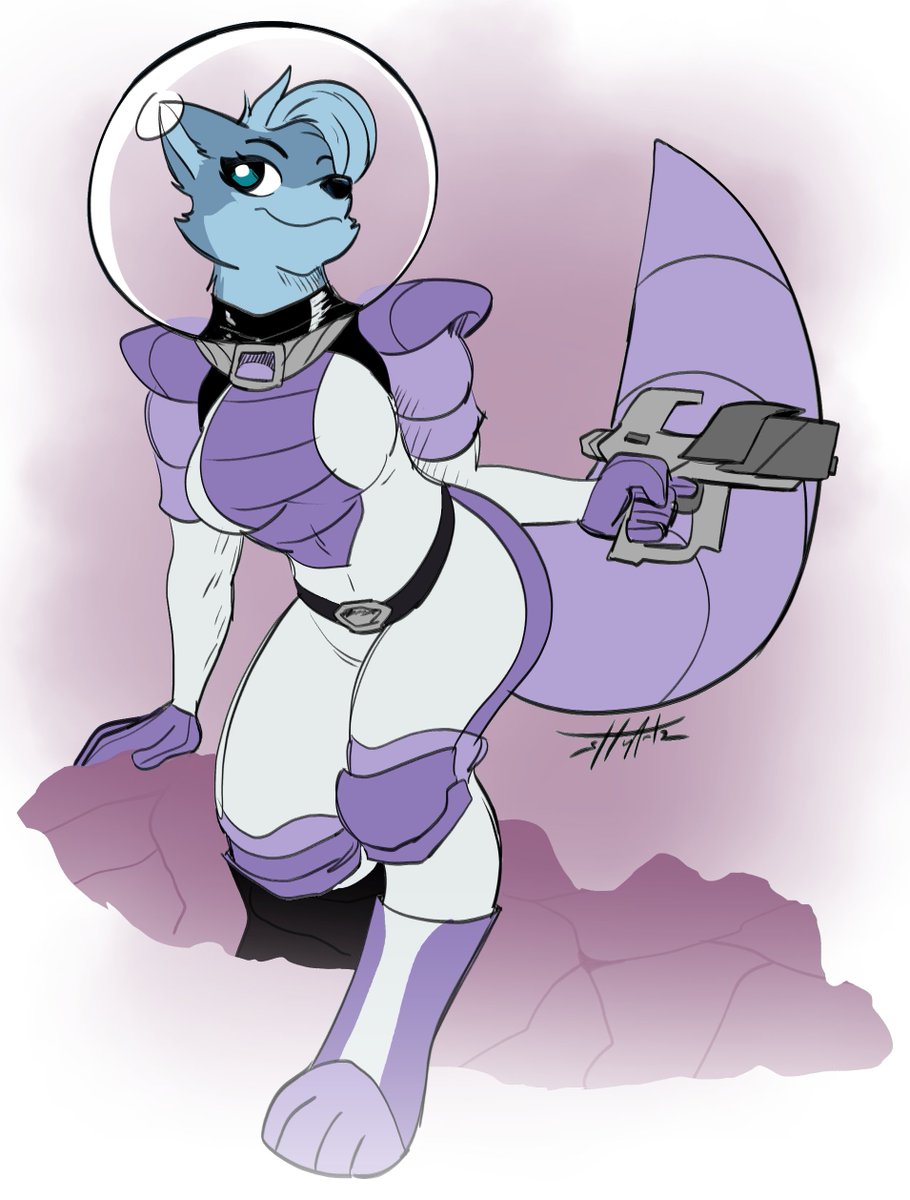 The setting Calypso and Eden reside in is science-fantasy, which means space travel and plane-shifting is abundant. One of the biggest universal travel-ports is Arcadia, whose leader loves the retro-tech aesthetic.

🎨 <a href="/ScottyArtz/">Scotty 𓆩†𓆪 Matthew 10:16 𓆩†𓆪 Commissions open!</a>