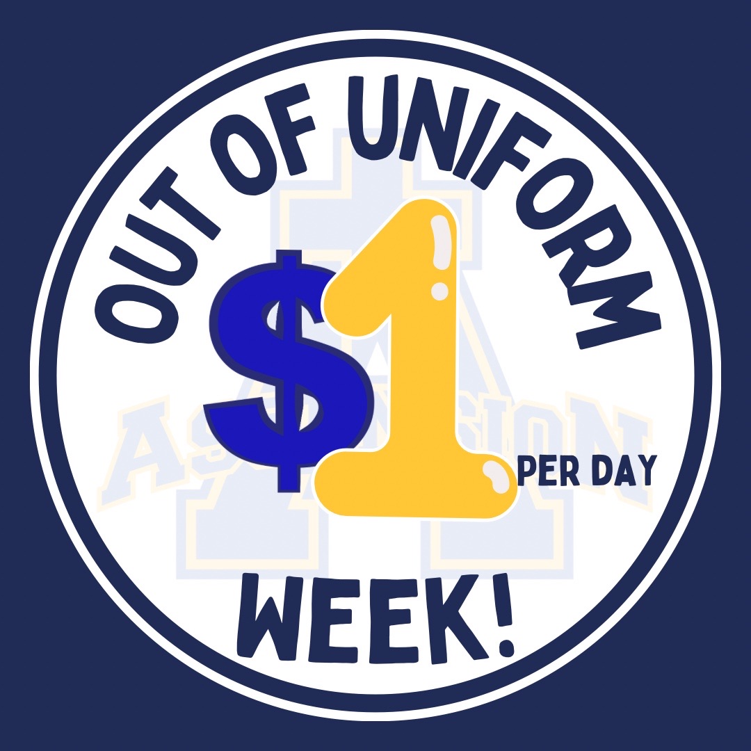 ascmullaney's tweet photo. Support our 8th graders this week with out of uniform $1 per day! https://t.co/AVTDkb3Fit