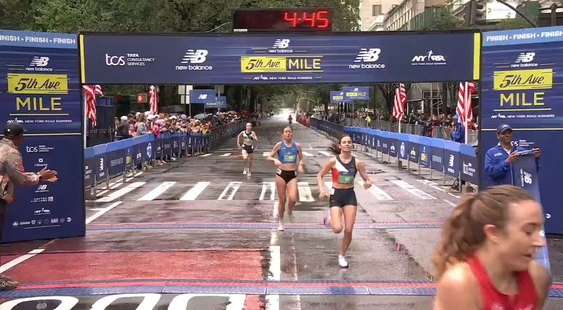 Two of our Alumni (Abby Shoemaker and Katarina Birimac) posted great times in the 5th Avenue Mile today at 4:46 and 4:49.