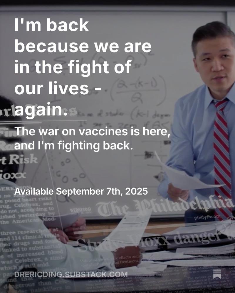📍RFK Jr. has crossed the Rubicon. The war on science and vaccines isn’t looming - it’s here. I had hoped that after the darkest days of the pandemic, we could start rebuilding a stronger, more science-driven public health system. I was wrong. So, starting today, I’m back. And I