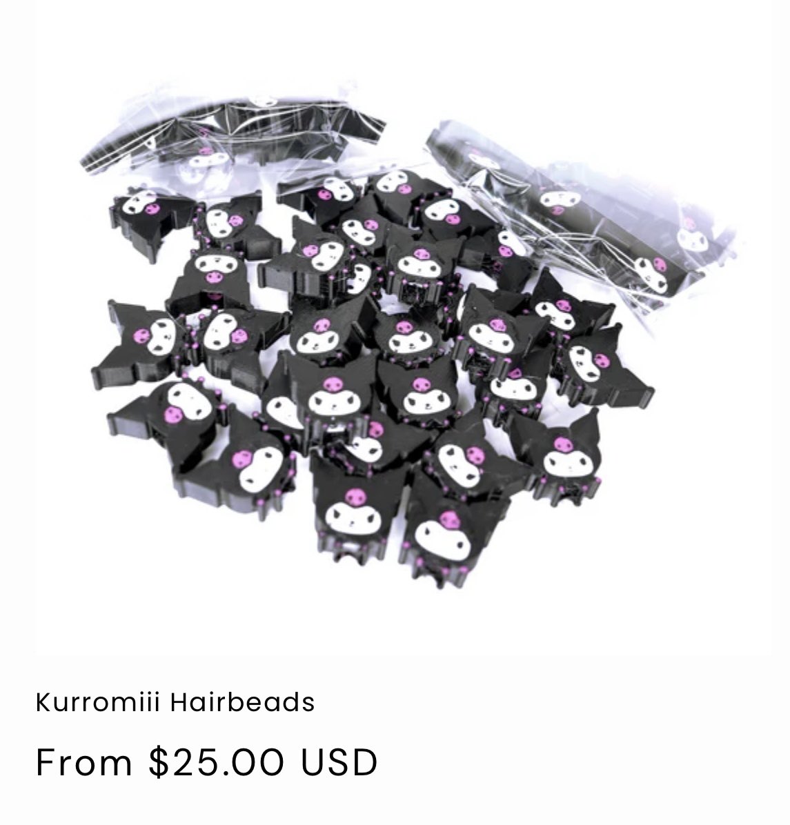 I got a lot of requests for 3D printed “Kuromi hairbeads”. What yall think?