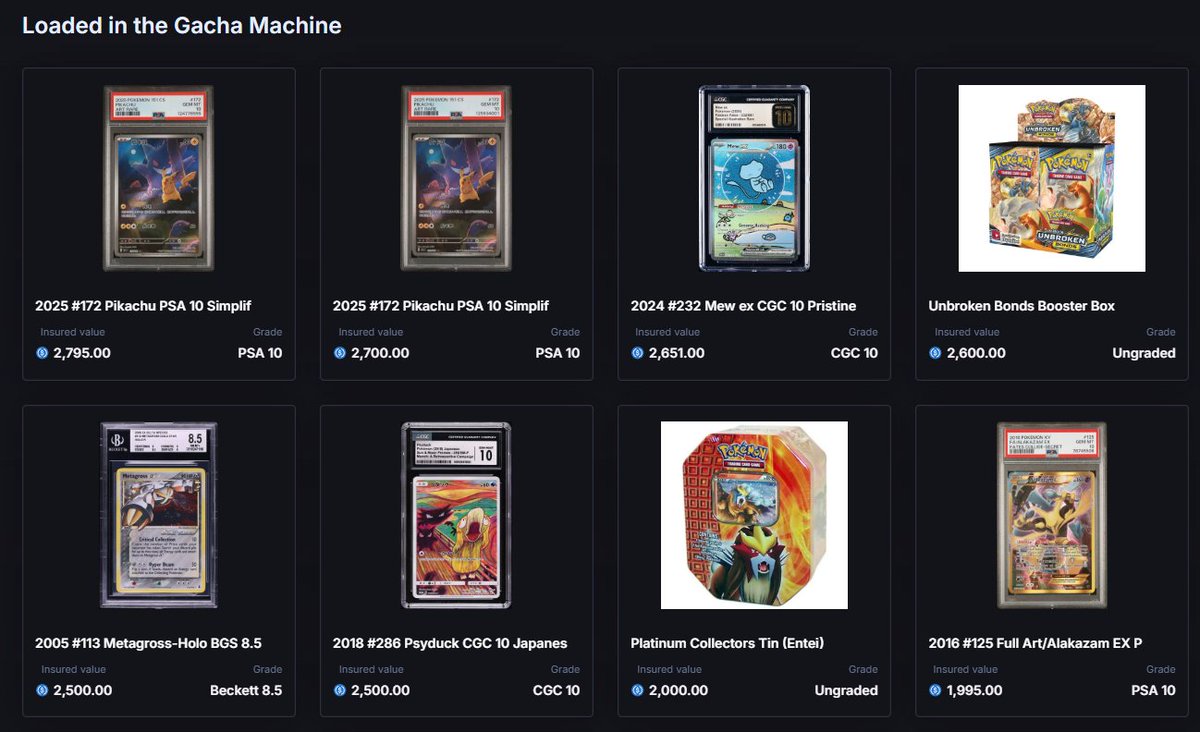 7PM ET TONIGHT 🚨

🎁 Surprise $50 Gacha!

🔥 400 sealed items added — values from $30 up to $2,600!

⚡ While supplies last — don’t miss the fun 🎉