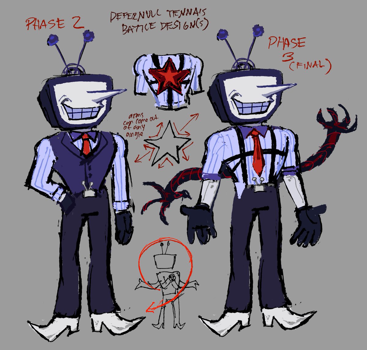 a few adjustments, I caved and gave him a 3 piece suit whateva