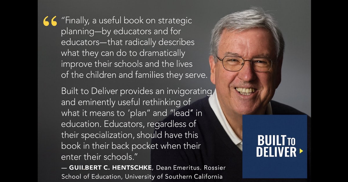 “Finally, a strategic planning book by educators for educators. Built to Deliver is a no-excuses playbook—turning plans into execution to improve schools &amp; lives.

Dr. Guilbert C. Hentschke, USC Rossier Dean Emeritus

builttodeliver.com

#btd #USC <a href="/BTDMovement/">Built To Deliver - Movement</a> <a href="/tedfujimoto/">Ted Fujimoto 💡</a>