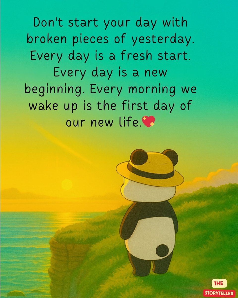 LifeWithJohn's tweet photo. Don't start your day with broken pieces of yesterday.
Every day is a fresh start.
Every day is a new beginning.
Every morning we wake up is the first day of
our new life. https://t.co/BB9u2aGeUz