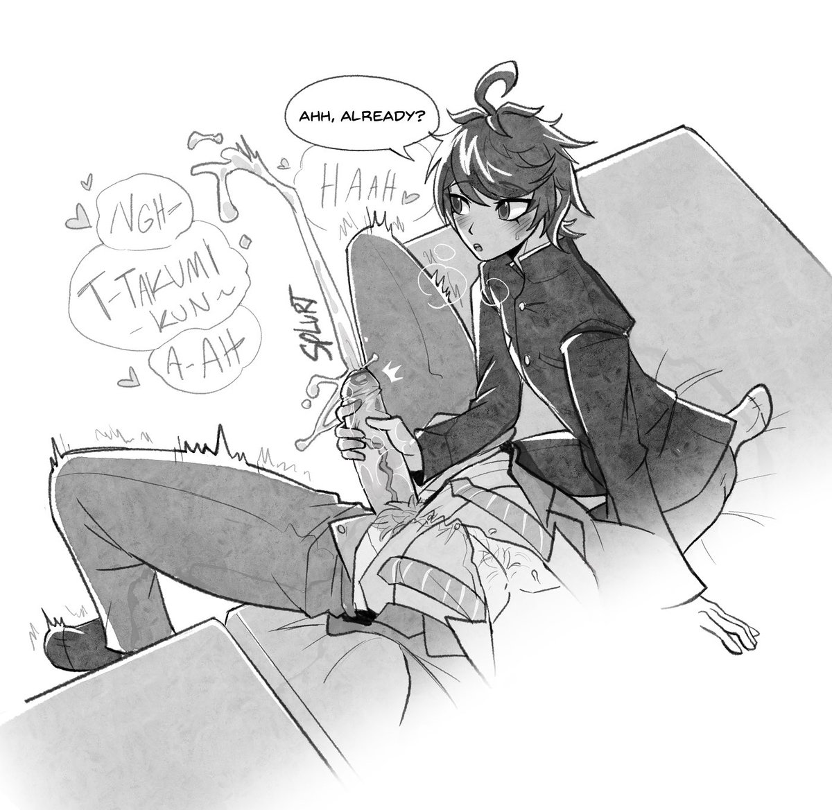 🔞 teacher/student #eitaku 
takumi takes aotsuki-sans hand virginity