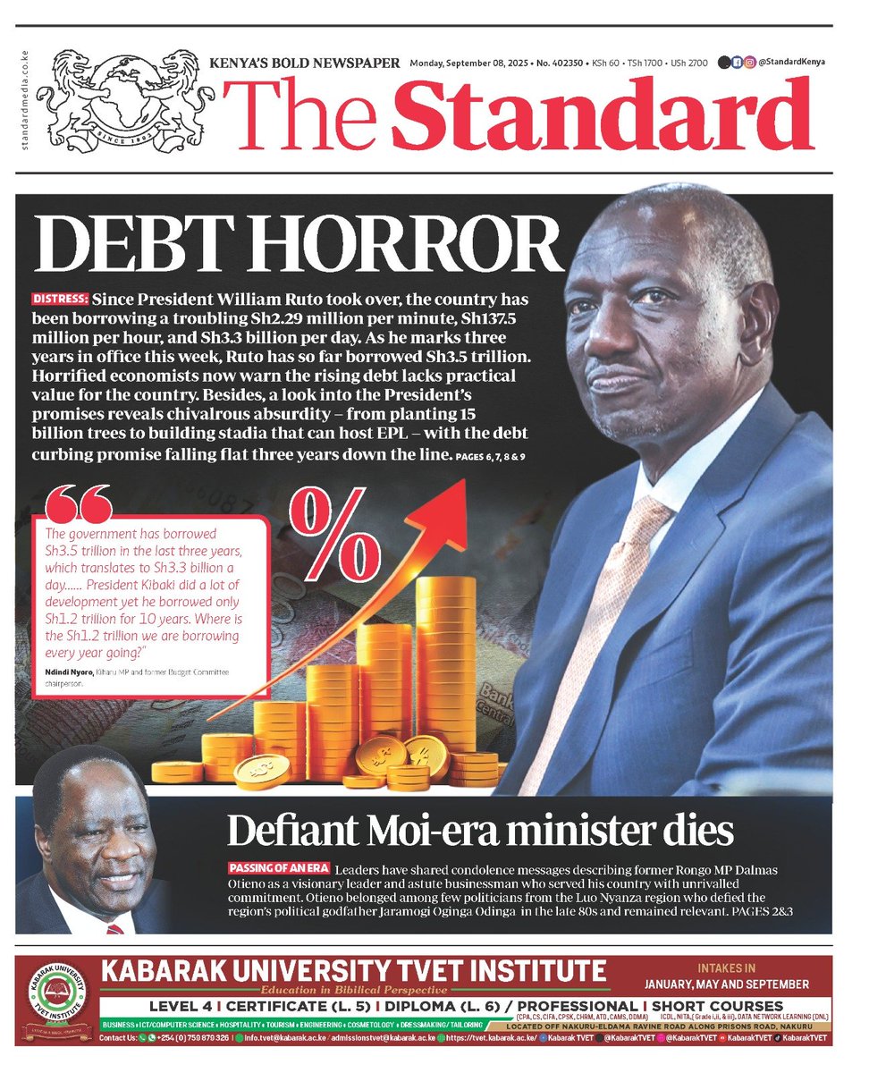 Borrowing Sh3B per day! With nothing to show yenyewe #RutoMustGo