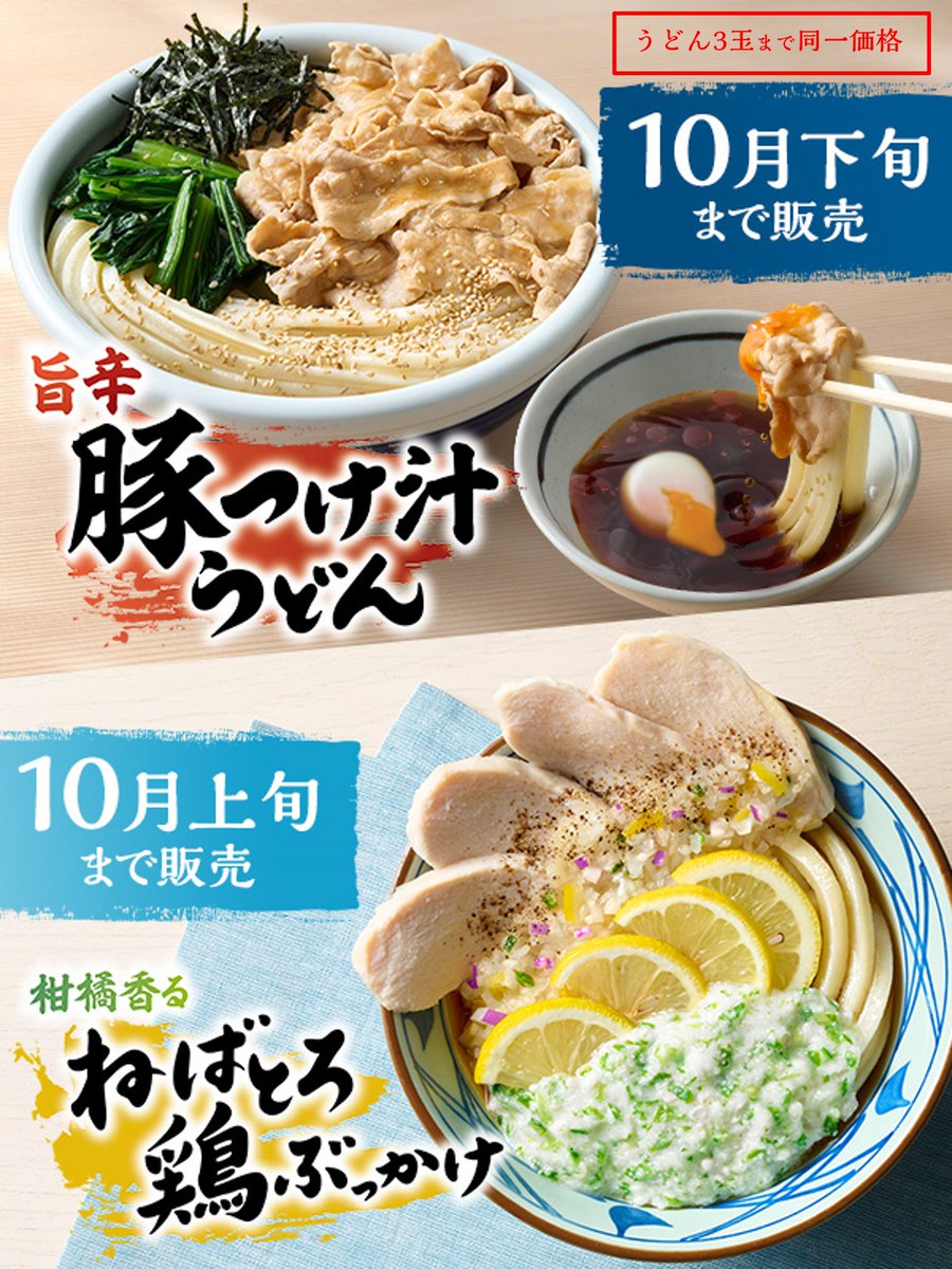 本日から販売開始】 暑い秋にぴったりの冷たいうどん2種が新登場