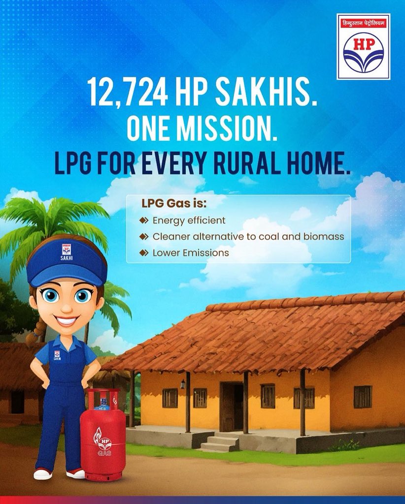 HPCL's tweet image. By onboarding 12,724 HP Sakhis, HPCL is not only expanding the reach of LPG but also reinforcing its commitment to clean energy access, women&apos;s empowerment, and sustainable living. 

Together, we&apos;re ensuring that no household is left behind on India’s journey to a greener future.…