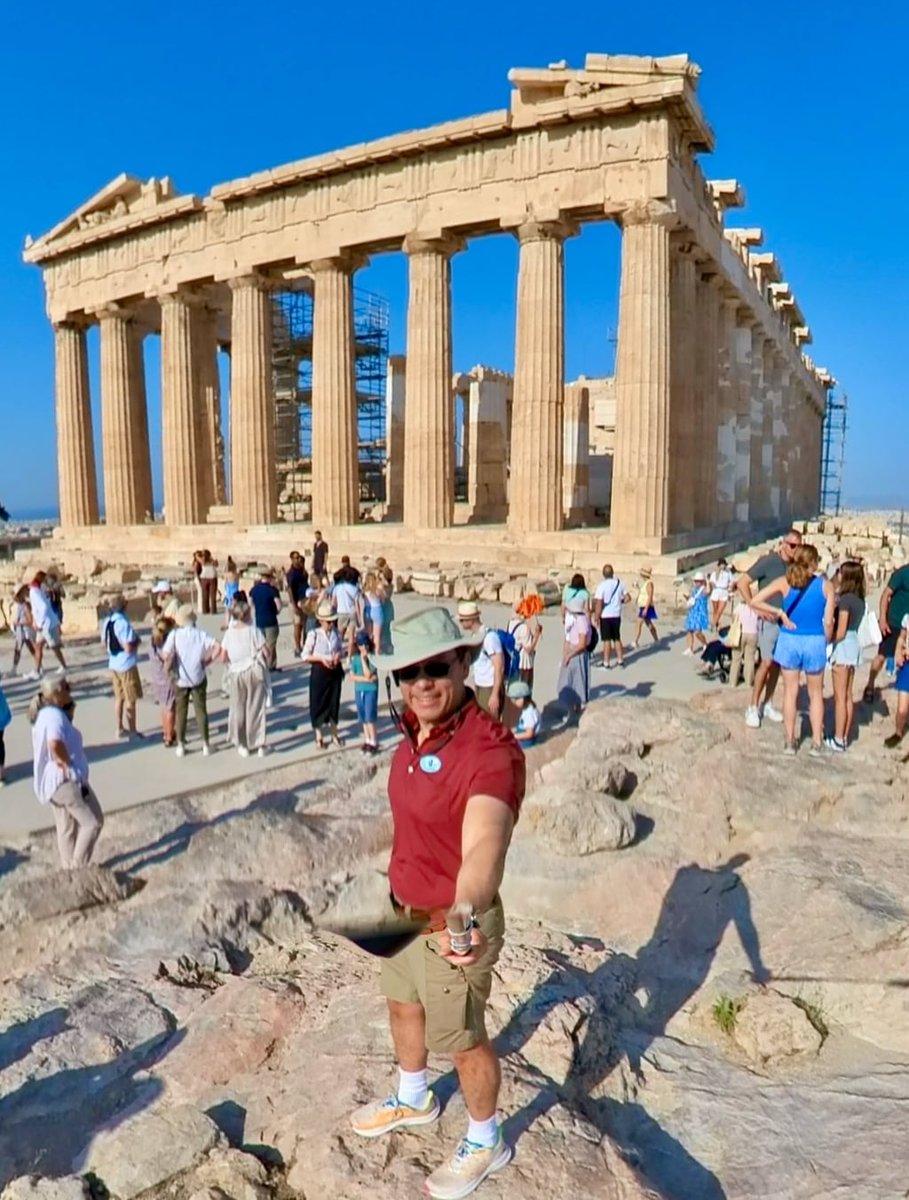 dauger's tweet photo. Visited Athens, Greece, to see the Panathenaic Stadium, an ancient racecourse and the Marathon finish line of the first modern Olympics, and the Acropolis https://t.co/kBecxhtCwc
