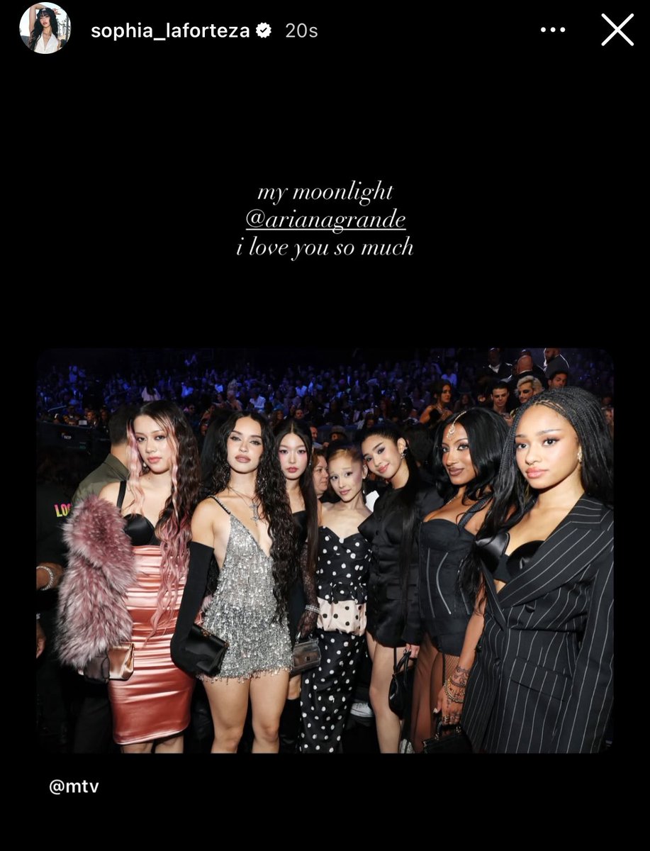 Sophia via IG:

“My moonlight @/arianagrande. I love you so much”

#KATSEYE <a href="/katseyeworld/">KATSEYE</a>