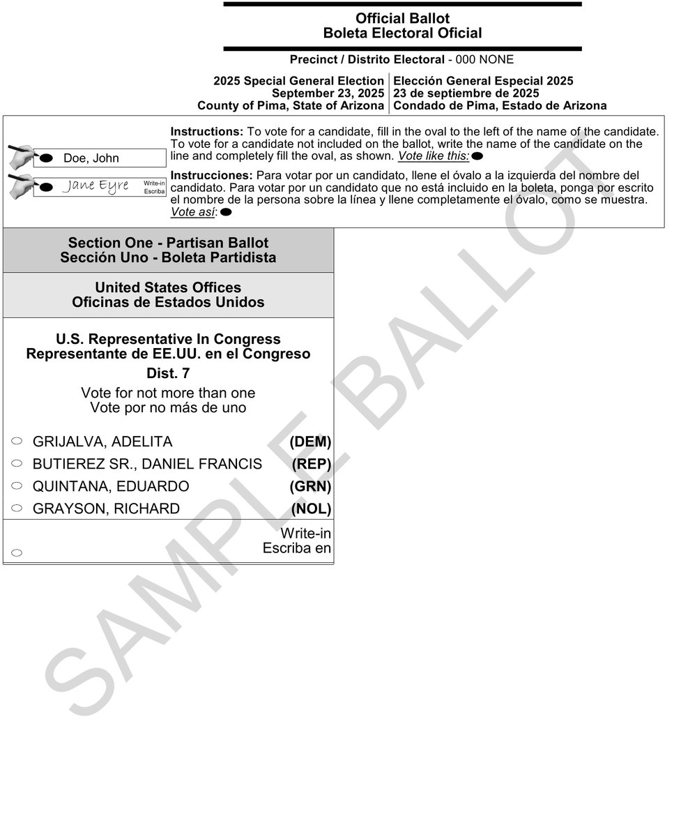 Quintana4CD7's tweet photo. Early Voting for the September 23rd AZ CD7 Special General Election started August 27th. Adelita Grijalva (DEM) @AdelitaForAZ and Daniel Butierez (REP) @Butierez4C have NOT joined Eduardo Quintana (GRN) @Quintana4CD7 pledging to VOTE in Congress against all US Funding for Israel. @codepink @medeabenjamin @ButchWare @az2palestine @briebriejoy @blkagendareport @SabbySabs2 @rogerwaters @AliAbunimah @susanabulhawa @dadoonan @freedomrideblog @MFlowers8 @GPUSjustice @GreenPartyUS @gettinviggy @basichalley @GreenParty_GCCC @jvplive @PSCupdates @AZGreenParty @azpal_network @AZLuminaria @azcentral @DevynBShea @WayneSchutsky @ByVicCalderon @KAWCnews @TucsonStar @DSmith_Tucson @dailywildcat @DrJillStein @tucsonweekly @azpublicmedia @KVOA @kgun9 @KOLDNews  @azcapmedia @LlcCougar80488 @ProudSocialist @jacobin @ChrisLynnHedges @gbsumudflotilla @lizcgoodwin @palestine @EyeonPalestine @OnlinePalEng