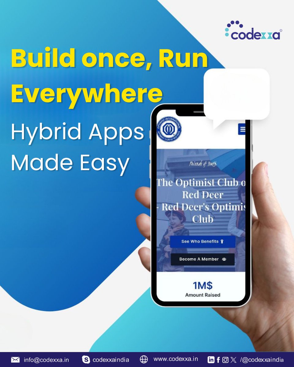 CodexxaIndia's tweet image. Develop smarter, not harder. With hybrid app development, you build once and launch seamlessly across iOS, Android, and the web.

#HybridAppDevelopment #SmartDevelopment #BuildOnceLaunchAnywhere #CrossPlatformApps #MobileAppDevelopment #iOSAndroidWeb #TechInnovation