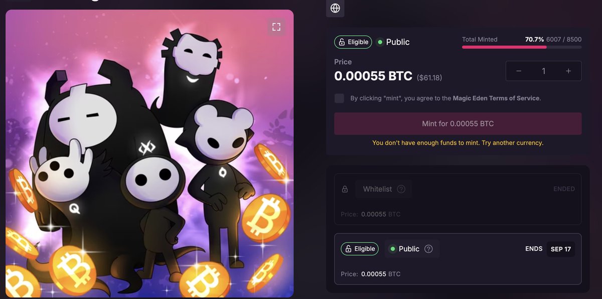 🚨 We just crossed 6,000 minted!
Only 30% left to hit the 8,500 soft cap and unlock the $1M+ Giveaway plus the #Runelings Token Airdrop. 🟧

Mint. Share. Push!
👉 magiceden.io/ordinals/launc…