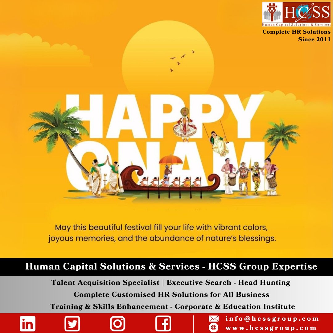 hcssgroup's tweet image. HCSS Group wishes you a very Happy Onam! 🌸🌼 May this festive season bring joy, prosperity, and togetherness to all. 🌿✨

 #HappyOnam #Onam2025 #OnamCelebration #FestiveVibes #Prosperity #Joy #Togetherness #HCSSGroup #KeralaFestival