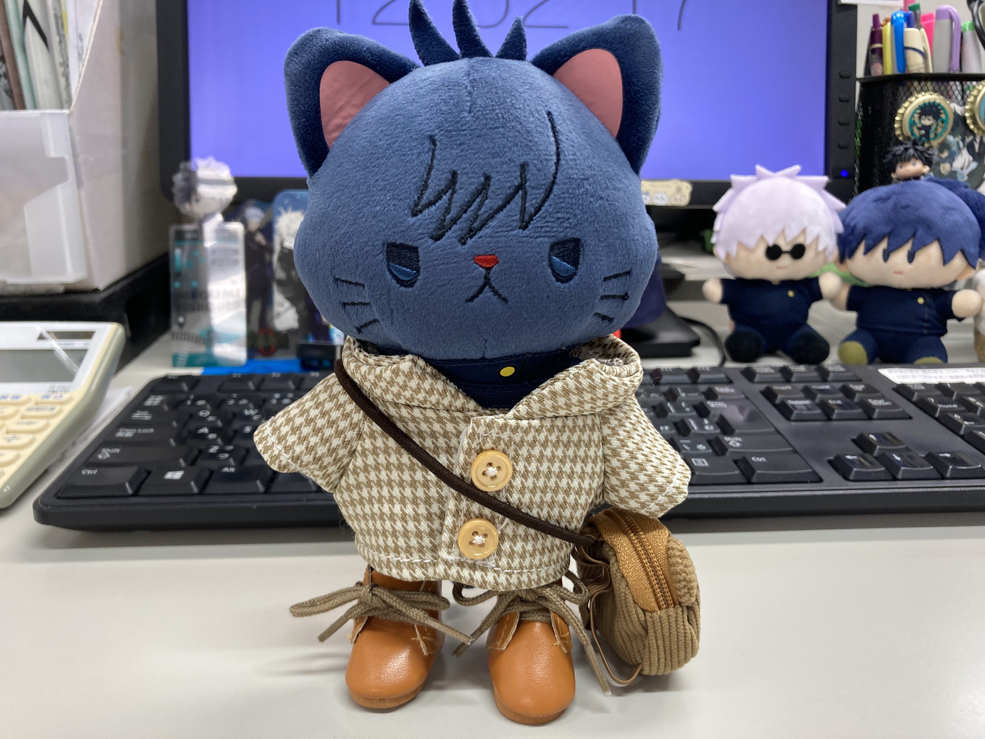 【387】⟡裏地付き⟡ 着ぐるみ ぬい服 ほっぺムニムニ 顔付き ラッコ ヒトデ 裏地付き ぬい服 着ぐるみ 白 黒 おすわり ねこ ちびぐるみ