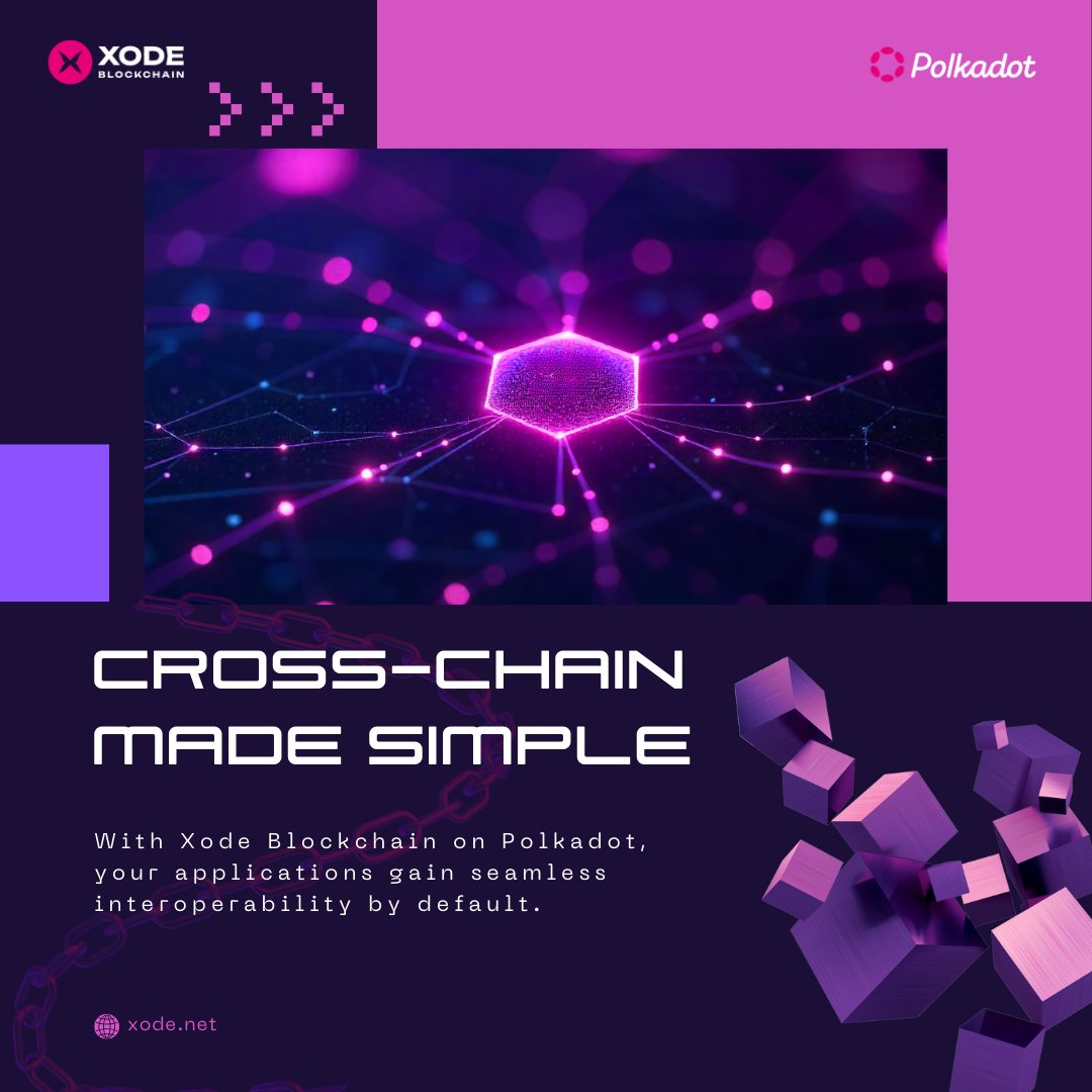 XodeNet's tweet image. Cross-Chain Made Simple

With Xode Blockchain on @Polkadot , your applications gain seamless interoperability by default.

#CrossChain #XodeBlockchain #Polkadot #Web3Integration #FutureProof