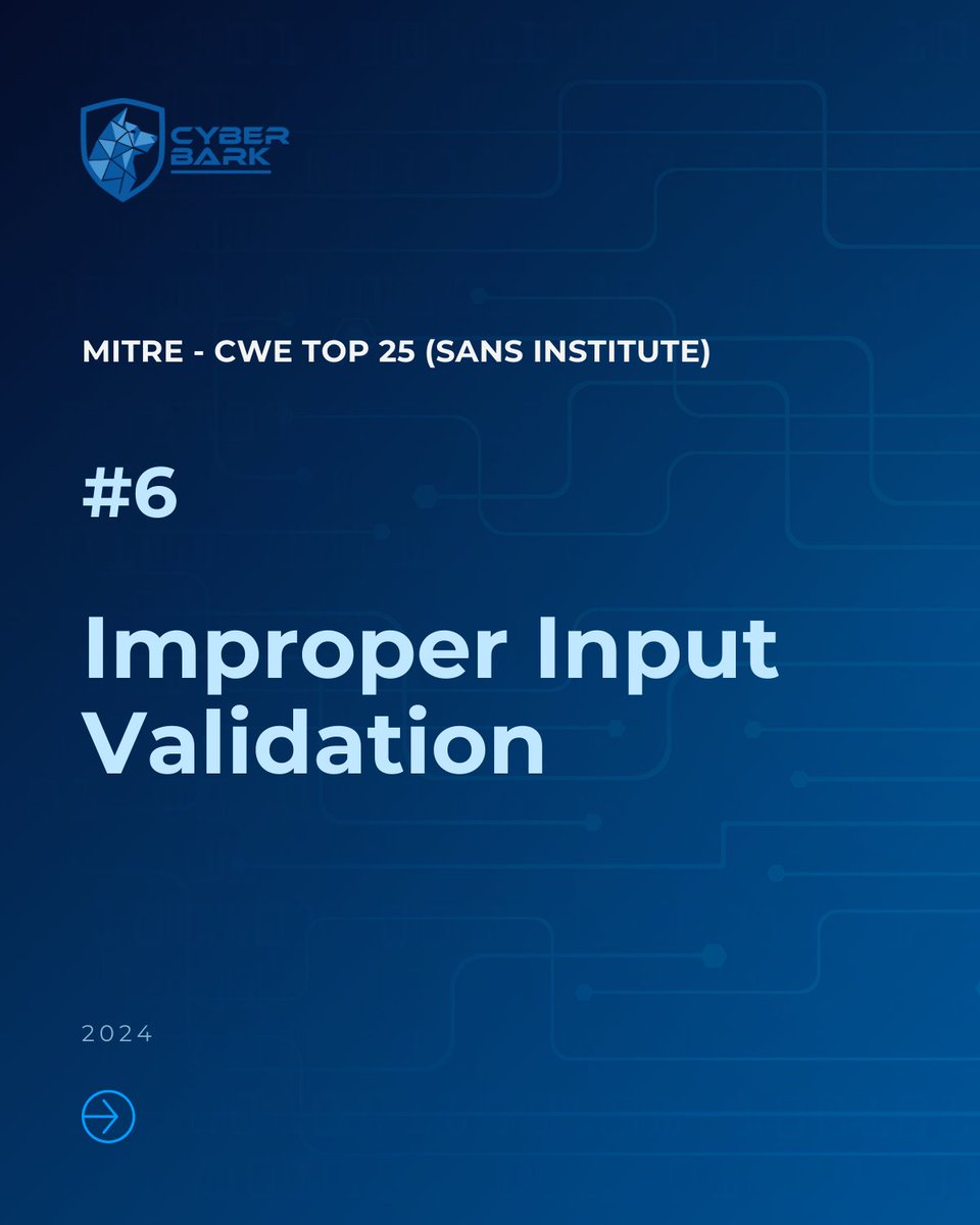 Cyber_Bark_LLC's tweet image. Your application might look fine—but is it validating every input?
📅 Book a FREE App Consultation:
calendly.com/jessica-carlso…
#CyberBark #InputValidation #SANS25 #AppSecurity #SecureCoding #DevBestPractices #CyberHygiene #OWASPTop10 #DataValidation #DevSecOps