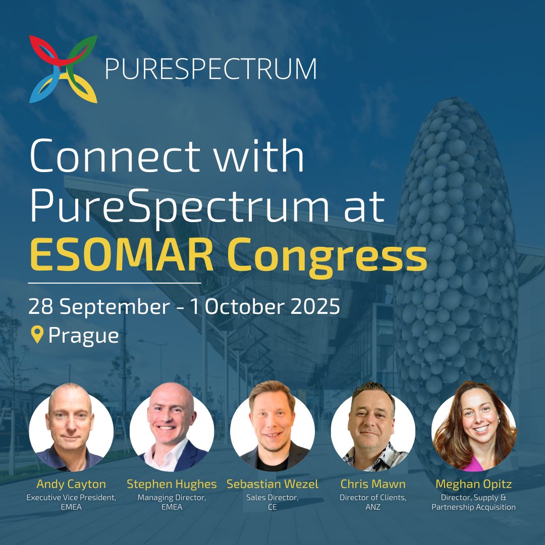 purespectrum_'s tweet image. ESOMAR Congress 2025 is right around the corner! PureSpectrum is proud to sponsor the WIRe Luncheon as this year’s corporate donor host on Tuesday, 30 September at 12:25. Reserve your seat today: na2.hubs.ly/y0_82H0
 #ESOMAR2025 #WIRe #PureSpectrum