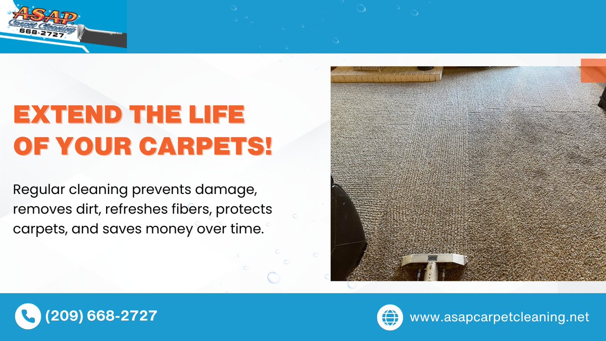 🐾 Pet stains, muddy tracks, and little messes? 😩

Let us bring your carpets back to life with a deep, gentle clean! 🧼✨

Contact us today!

📞 (209) 668-2727
🌐 asapcarpetcleaning.net/carpet-cleanin…

#ASAPCarpetCleaning #CleaningExperts #StainFree #SpotlessCarpets