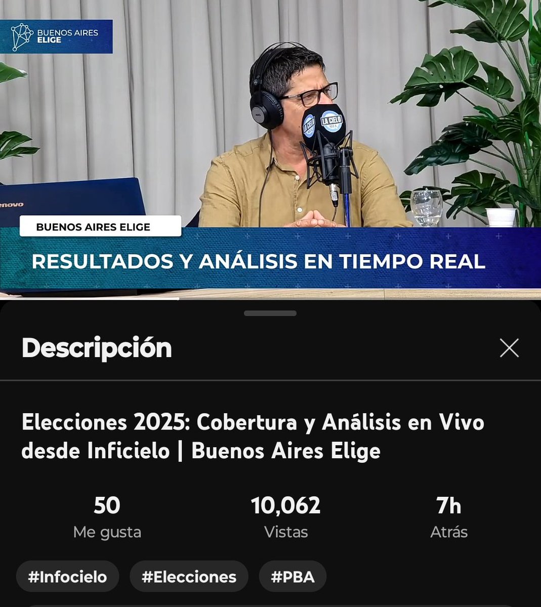 De bonaerenses para bonaerenses. El stream especial por las elecciones superó las 10.000 vistas. Enorme trabajo hoy de toda la gente que hace <a href="/infocielo/">Infocielo</a>. No es nada fácil.