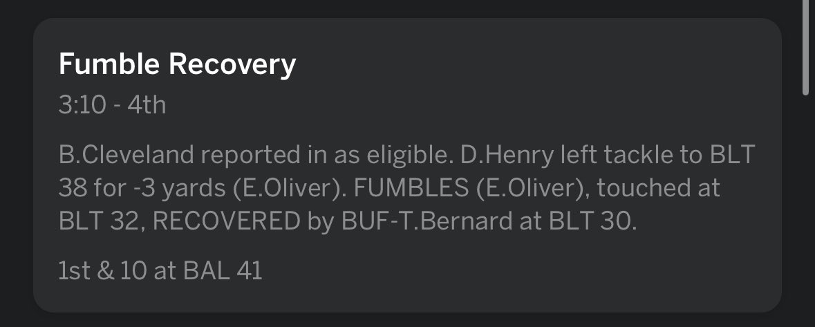 _BOBBS__'s tweet photo. @BuffaloFreddy It’s supposed to be 3.. I added the yards on ESPN and they add to 175 @FDSportsbook @espn https://t.co/zdrVgIJf8g