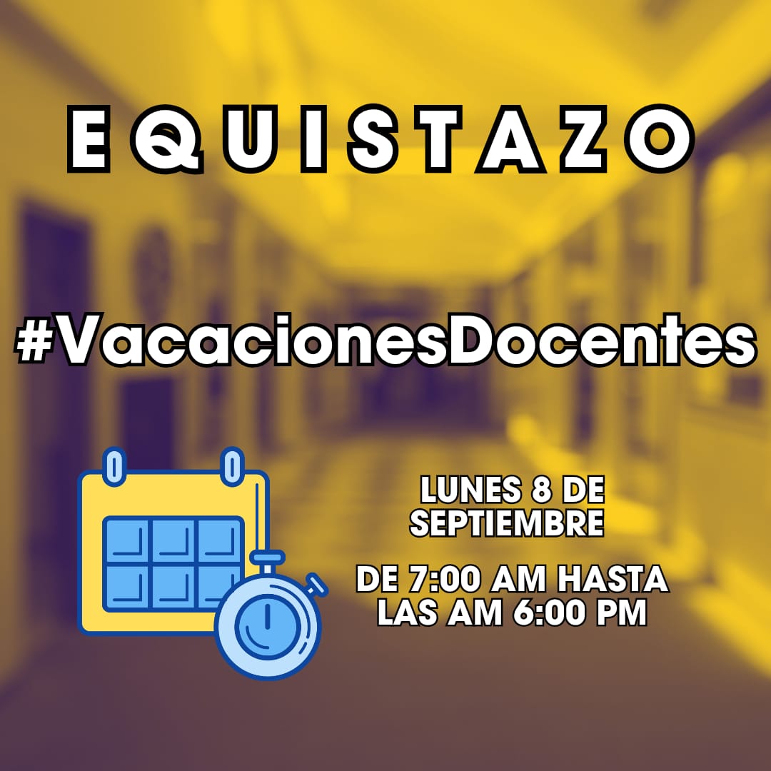 Acompañamos al magisterio en su derecho a gozar completamente de su periodo vacacional. No podemos aceptar que se continúen eliminando derechos laborales  conquistados por los trabajadores. 
Participa y rechaza esta nueva arbitrariedad a través de la etiqueta #VacacionesDocentes
