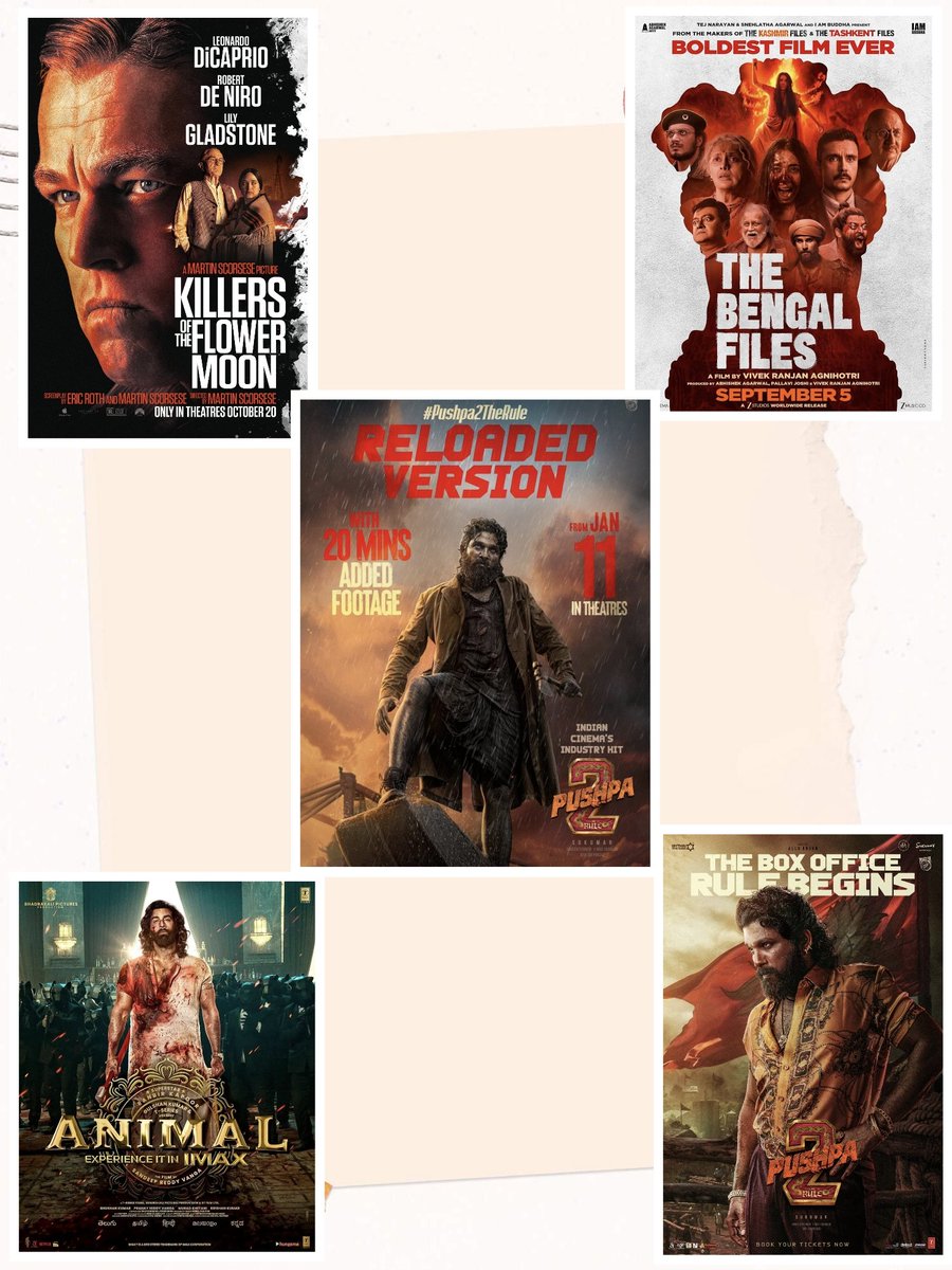 movie__maniac's tweet photo. The longest movies I’ve seen in theatres 🎬⏳

🎞️3h 44m – Pushpa 2: The Rule (Reloaded)

🎞️3h 26m – Killers of the Flower Moon

🎞️3h 25m – The Bengal Files

🎞️3h 21m – ANIMAL

🎞️3h 20m – Pushpa 2: The Rule

#Pushpa2Reloaded 
#KillersOfTheFlowerMoon 
#TheBengalFiles 
#Animal
#Pushpa2TheRule 
#LongestMovies