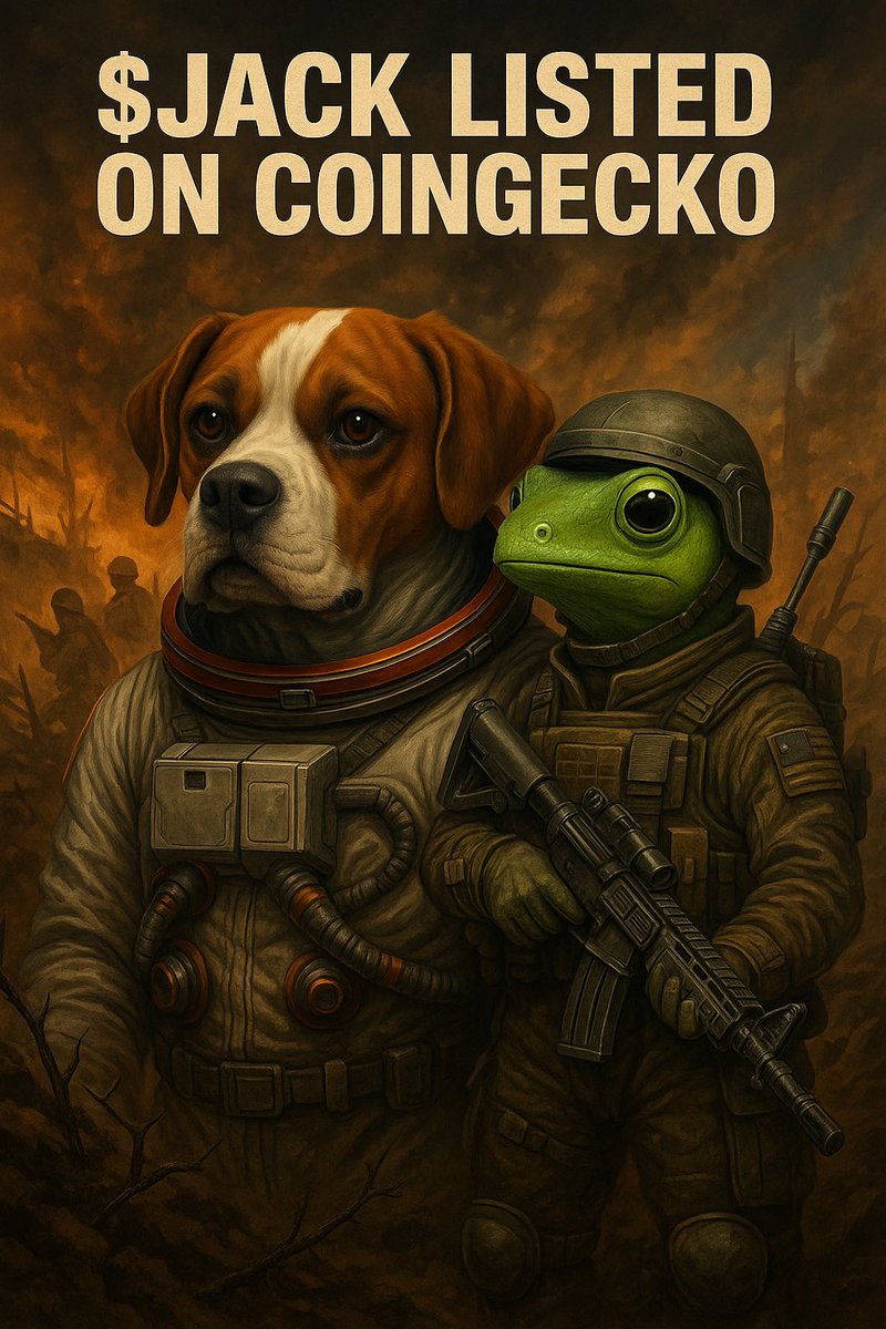 🪖🐶🦎
$JACK LISTED ON COINGECKO

The sirens are blaring.
The DAWGs are mobilized.
The Gecko marches with us.

This is not a meme.
This is the campaign.
Moon is the mission. 🌕

👉 coingecko.com/en/coins/jack-3

#JACKonBASE #TrenchDAWGs #CoinGecko #JACKWILLSAVEUS