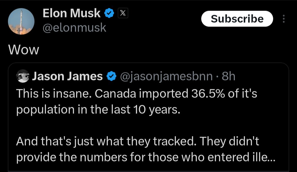 truckdriverpleb's tweet image. Elon Musk SHOCKED by how many immigrants the Liberals let into Canada