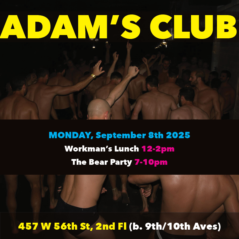 AdamsClubNYC's tweet photo. Join us every Monday for https://t.co/dUKwwWf7s8 (12-2pm) and then https://t.co/tvMT6ngGvM (7-10pm). See https://t.co/SqTX8qgFZU for more details! 457 W 56th St, 2nd Fl (b. 9th/10th Aves) #gaynyc #gaysexparty #nycgayparty #NYC #hellskitchen https://t.co/ZkL76oapyJ