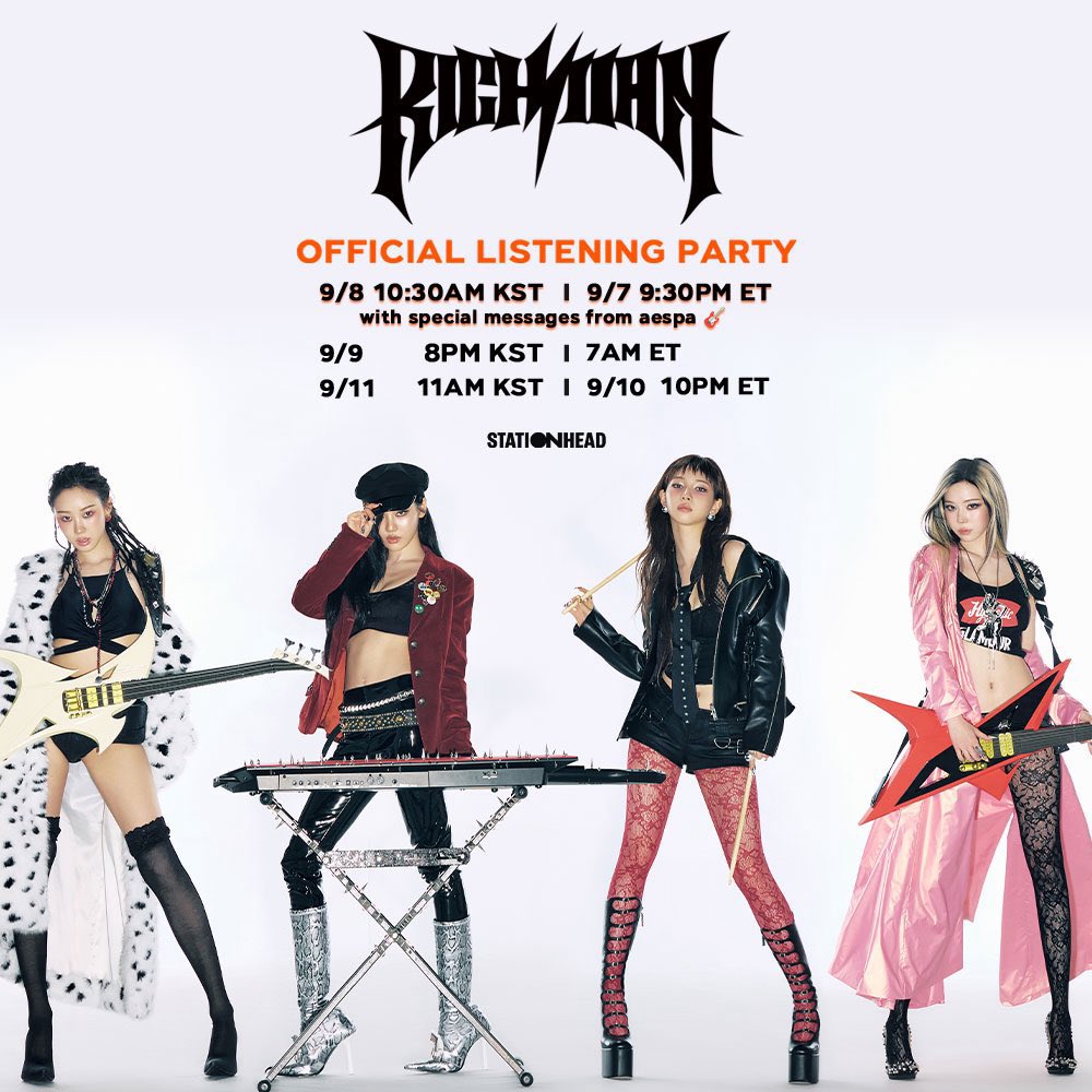 [SCHEDULE🗓] 250908 ตารางงาน #aespa วันนี้
 
⭐ Stationhead Official Listening Party
(พร้อมข้อความเสียงสุดพิเศษจากเอสป้า)
⏰ เวลา 08.30 น. (ไทย)
🎧 stationhead.com/officialaespa
 
#WINTER #윈터 #น้องหนาว <a href="/aespa_official/">aespa</a>