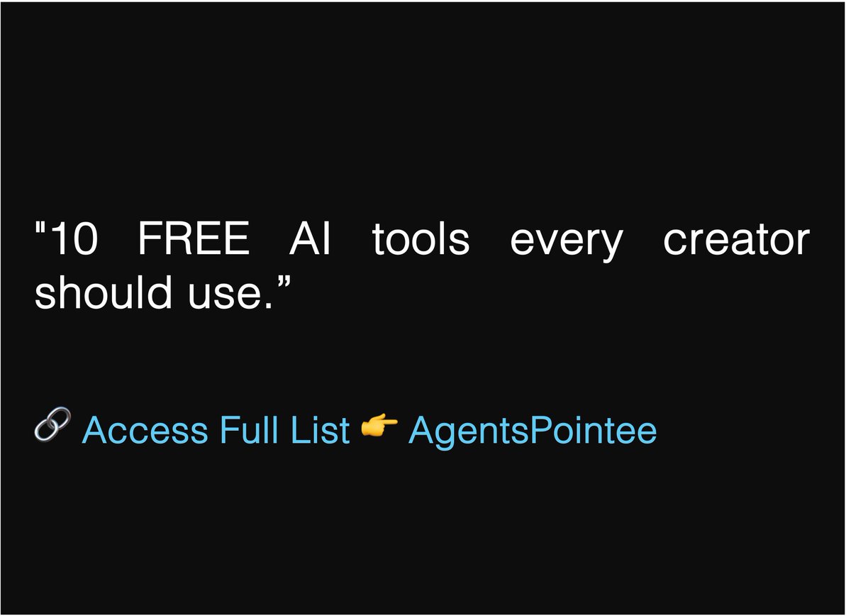 AgentsPointee's tweet image. "Using these 10 AI tools feels like having a digital assistant."
You’re 1 click away from saving hours of work.
#AIassistant #SmartTools #AIforBeginners #AutomateEverything
