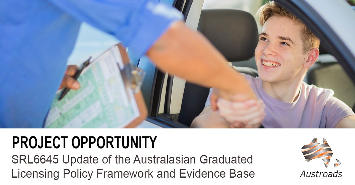 #Austroads is inviting Expressions of Interest from researchers, practitioners, and subject matter experts to contribute to the Update of the Australasian Graduated Licensing Policy Framework and Evidence Base. Visit and apply before Friday 19 September: austroads.gov.au/tenders