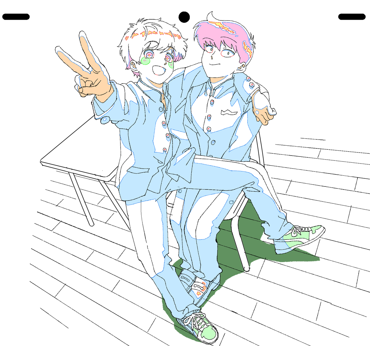 Janfiloutre's tweet photo. The duo!!
#gambarenakamura #gambarenakamurakun #goforitnakamura #ガンバレ中村くん #genga #原画 #indie_anime #rkgk #douga #2danimation #board #絵コンテ https://t.co/HzyPNOVTfs