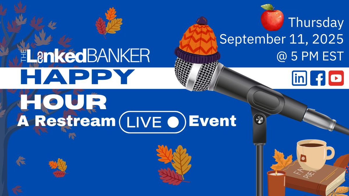 👋 Hey #CookedByPCBS and #MeetPCBS bankers... join me this week for our <a href="/TheLinkedBanker/">TheLinkedBanker</a> #HappyHour event. 9/11 @ 5 pm Eastern on #LinkedIn linkedin.com/events/septemb…