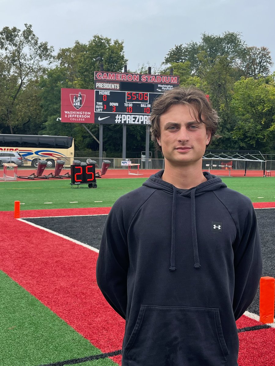 Had a great time at Washington &amp; Jefferson yesterday! Thank you for having me down for a game day visit. <a href="/WJFootball/">W&J Football</a> <a href="/Jake_Pugh12/">Coach Jake Pugh</a> <a href="/Coach_Sirianni/">Coach Mike Sirianni</a> <a href="/wny_football/">WNY Football</a> <a href="/SGIfootball/">Springville Football</a>