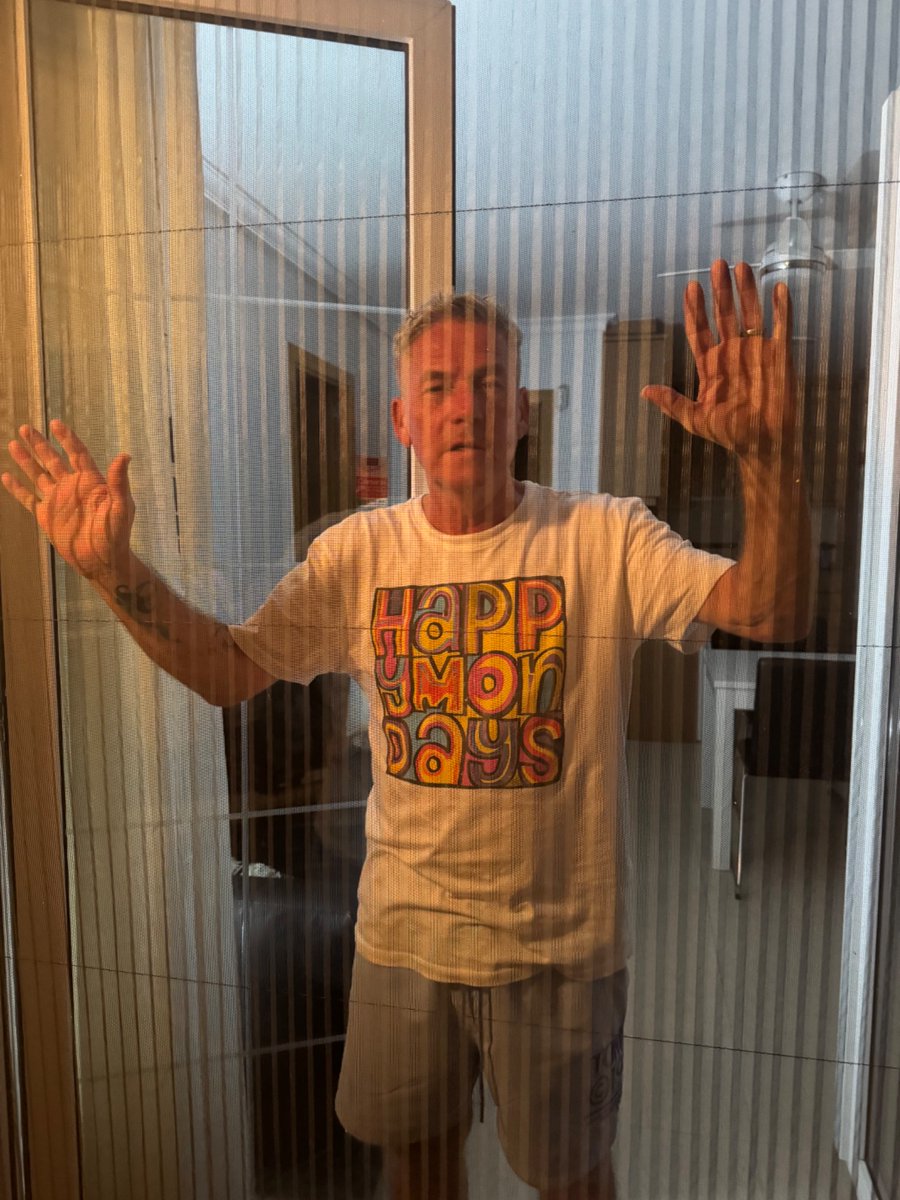 He’s behind the Mosquito net cause he doesn’t want to be bitten!!!… I’m in front of the Mosquito net cause I don’t either! 😂😂😂
25 years of loving you!! 
Doesn’t really matter who gets bitten first?!? We share it don’t we?!? ❤️