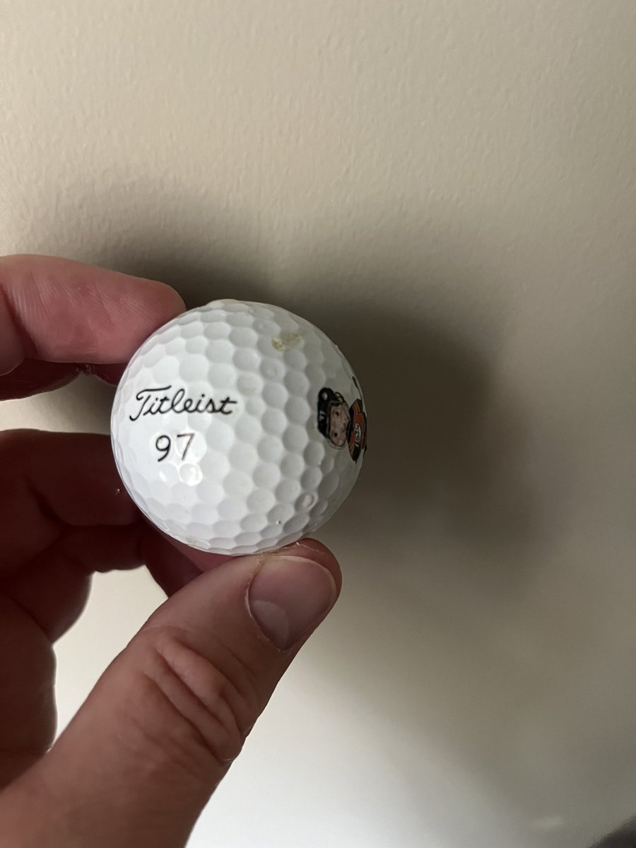 EnjoyCanmore's tweet photo. Look what I found on my run around @SilvertipResort golf course today.  Best golf ball find of the year.  Love @WendolynLamchop! https://t.co/O6FTuZMdjg